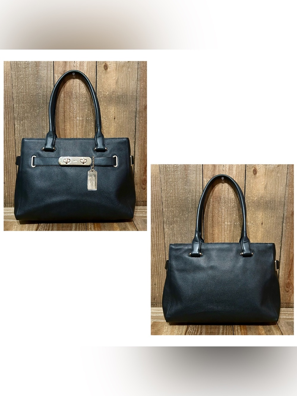 Coach. 5 Piece Set: Swagger Carryall & Free Watch, Wristlet, Scarf & Dust Bag. - Picture 3 of 16